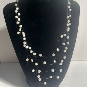 M&M Freshwater Pearl Floating Illusion Necklace Ethereal Fairy Feminine